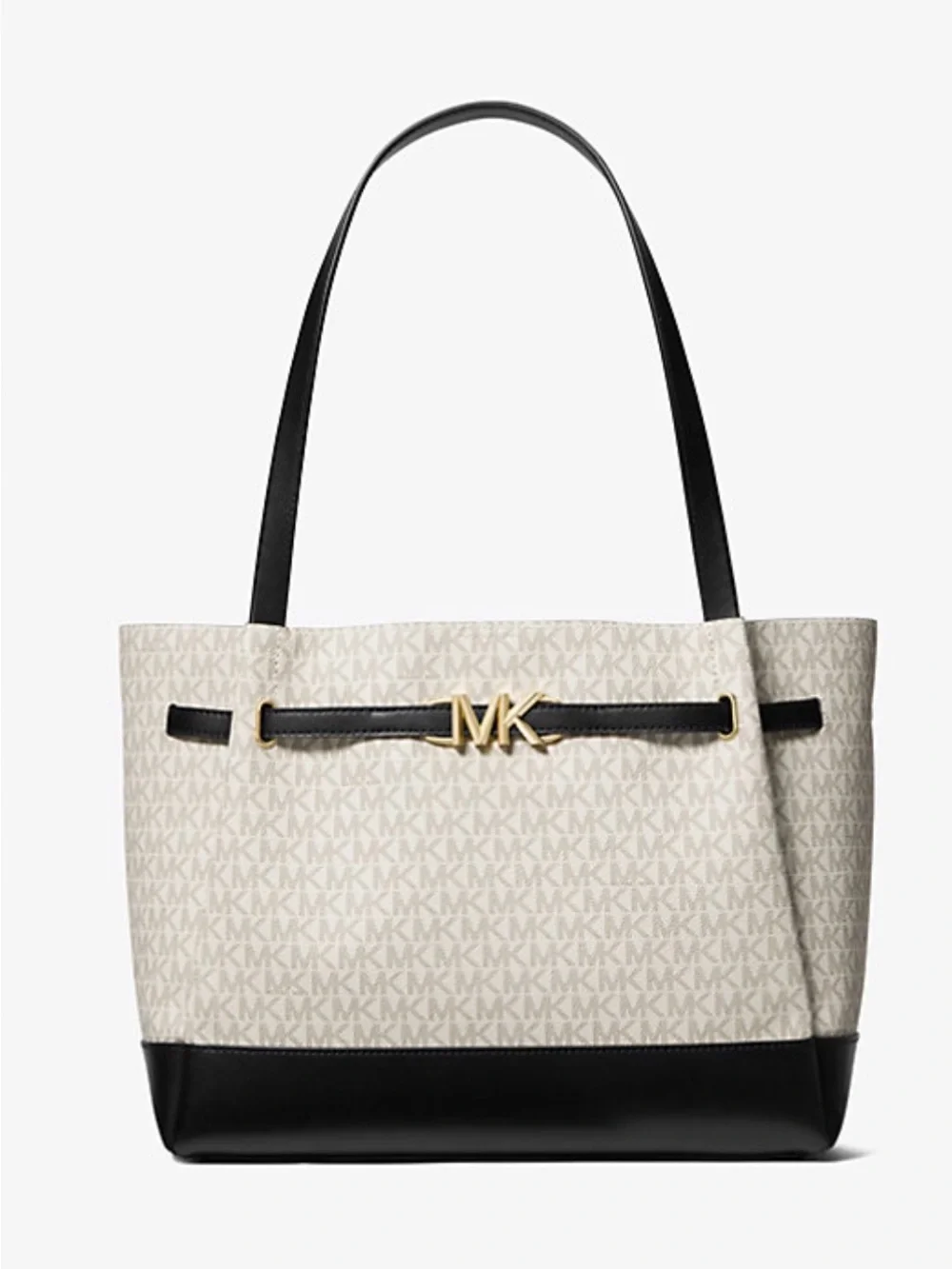 Authentic Michael Kors Reed Large Belted Tote with Matching Wallet Set